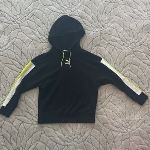 Puma Black Hoodie with Neon Yellow and White Accents